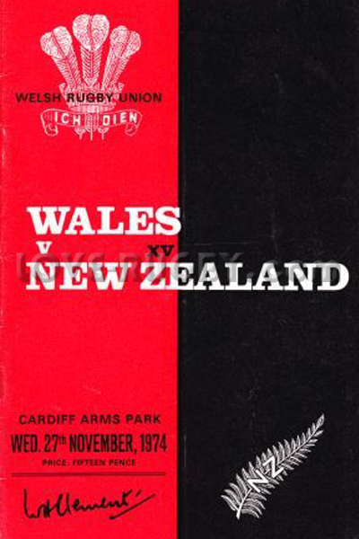 1974 Wales v New Zealand  Rugby Programme